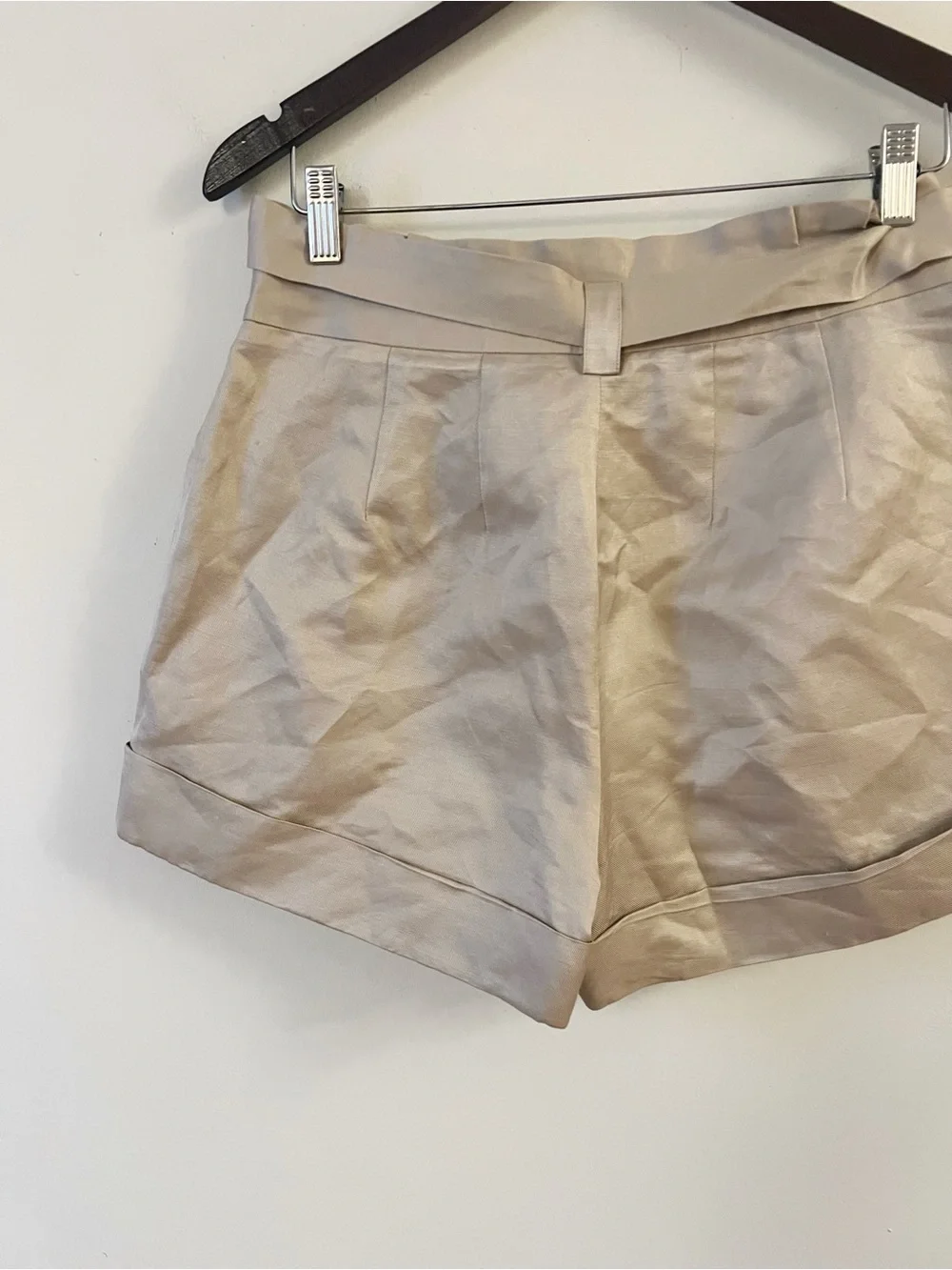 Kate Spade New York Paperbag Waist Belted Shorts Beige Size 6